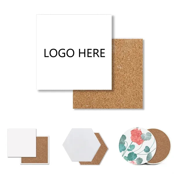 Ceramic Coaster Cork Pad Custom Desk Decoration
