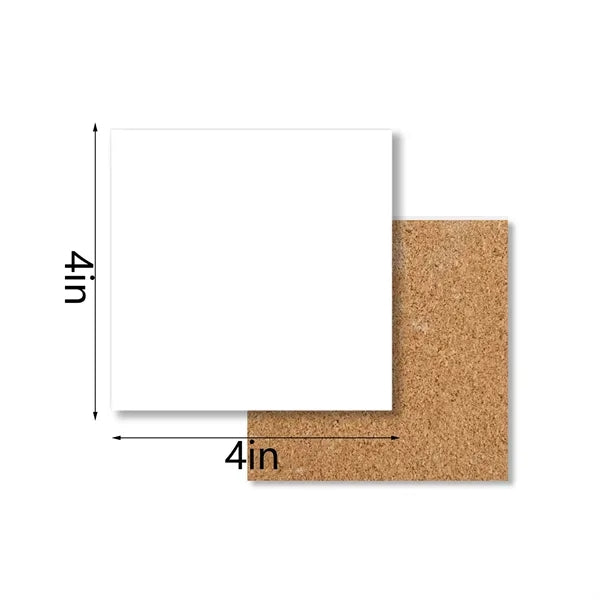Ceramic Coaster Cork Pad Custom Desk Decoration