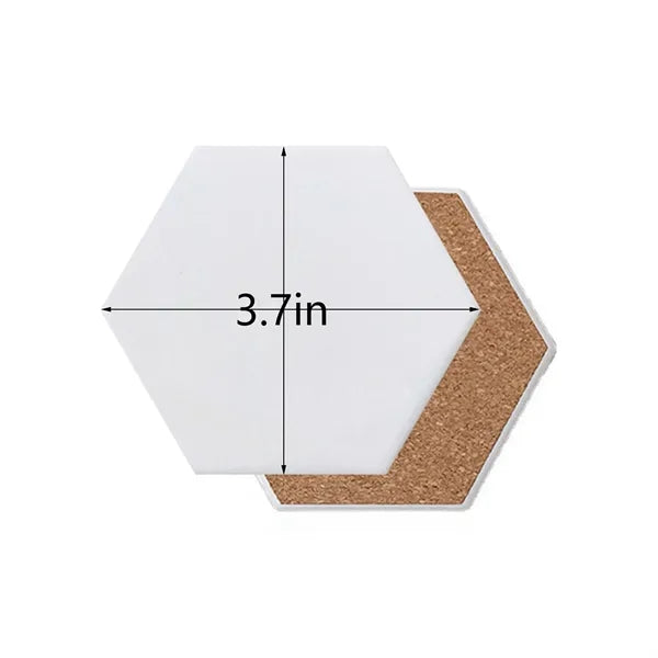 Ceramic Coaster Cork Pad Custom Desk Decoration