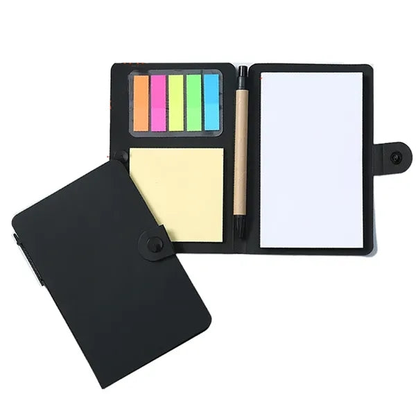 Portable Notepad Tearable Sticky Notes Set with Pen Holder