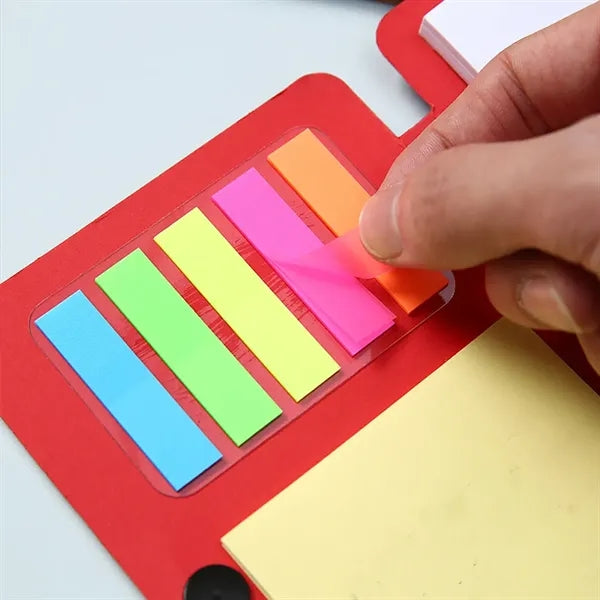 Portable Notepad Tearable Sticky Notes Set with Pen Holder