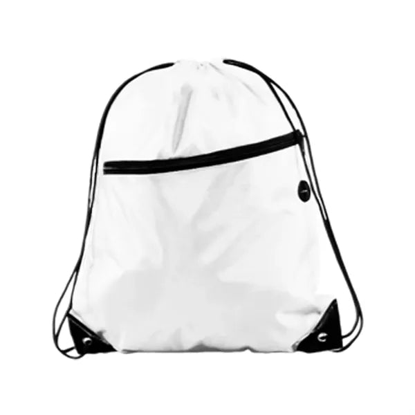 210D Polyester Drawstring BackPack With Front Zipper