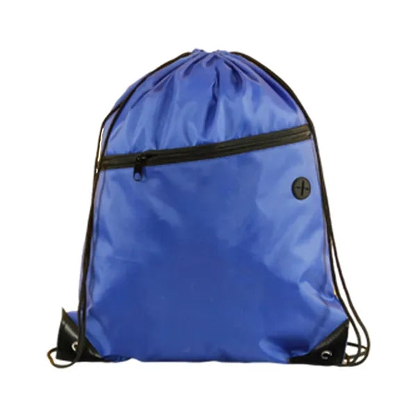 210D Polyester Drawstring BackPack With Front Zipper