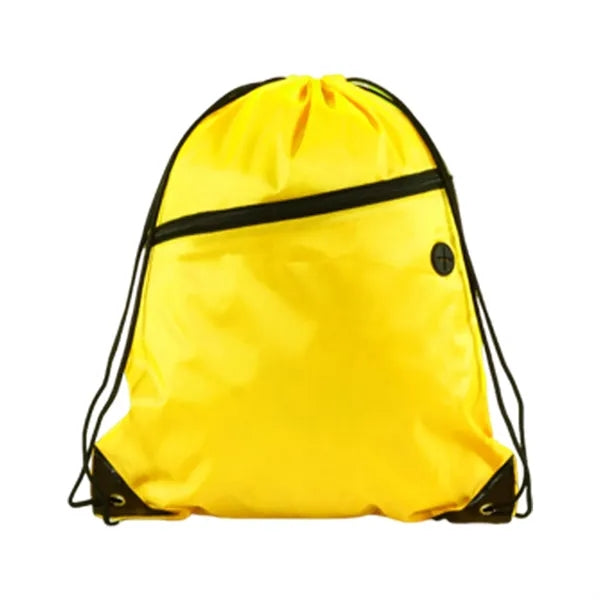 210D Polyester Drawstring BackPack With Front Zipper