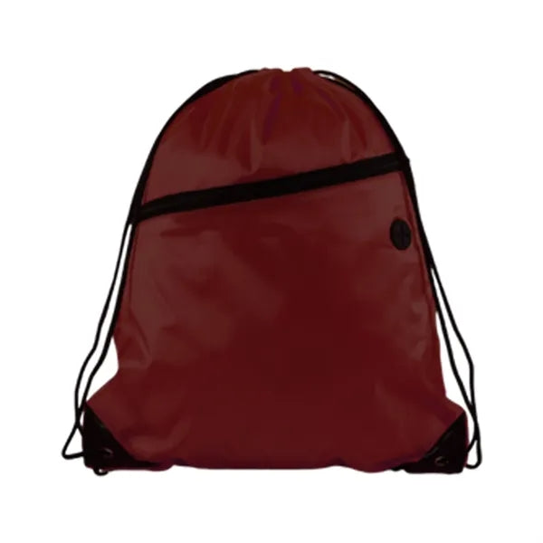 210D Polyester Drawstring BackPack With Front Zipper