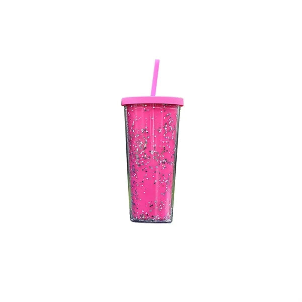 24 oz Glitter Double Wall Plastic Tumbler Sparking
