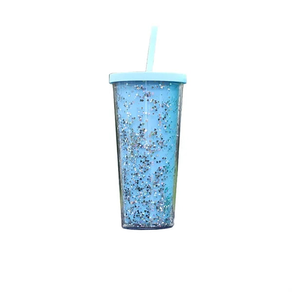 24 oz Glitter Double Wall Plastic Tumbler Sparking