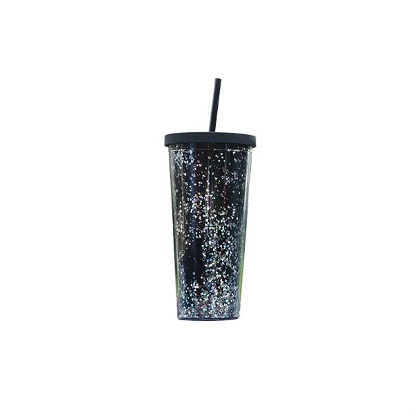 24 oz Glitter Double Wall Plastic Tumbler Sparking