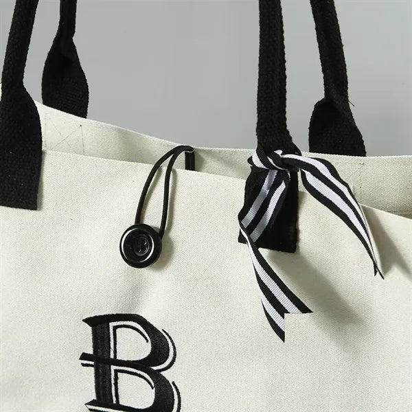 Initial Canvas Beach Bag