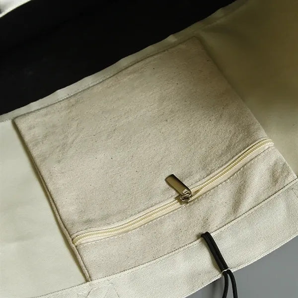 Initial Canvas Beach Bag