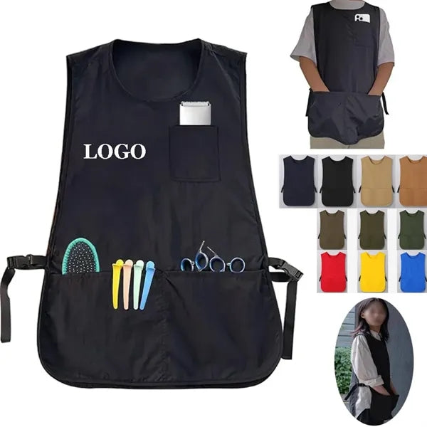Barber Smock Hair Stylist Apron Vest with 3 Pockets