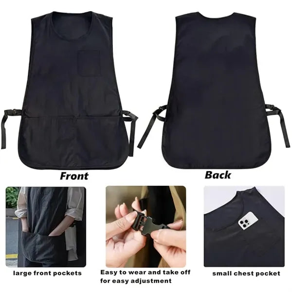 Barber Smock Hair Stylist Apron Vest with 3 Pockets