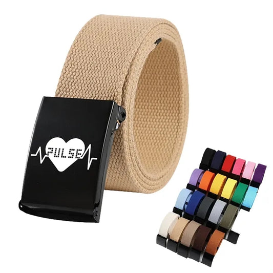 51" Unisex Military Web Belt Adjustable Metal Buckle