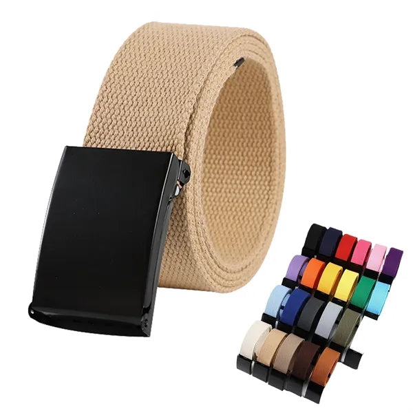 51" Unisex Military Web Belt Adjustable Metal Buckle