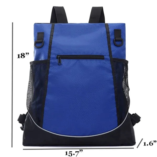 Polyster Sport Gym Backpack With Hiden Mesh Ball Bag