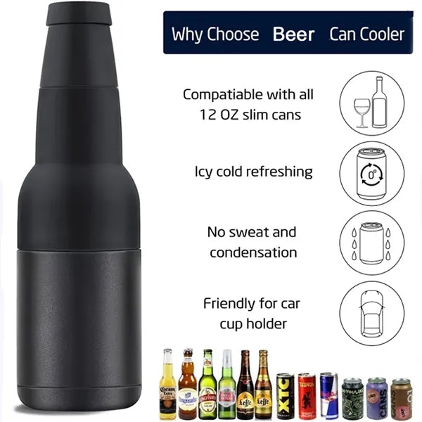 3-In-1 Beer Bottle and Can Cooler with Opener