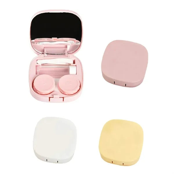 Mini Contact Lens Case Storage Kit with Mirror
