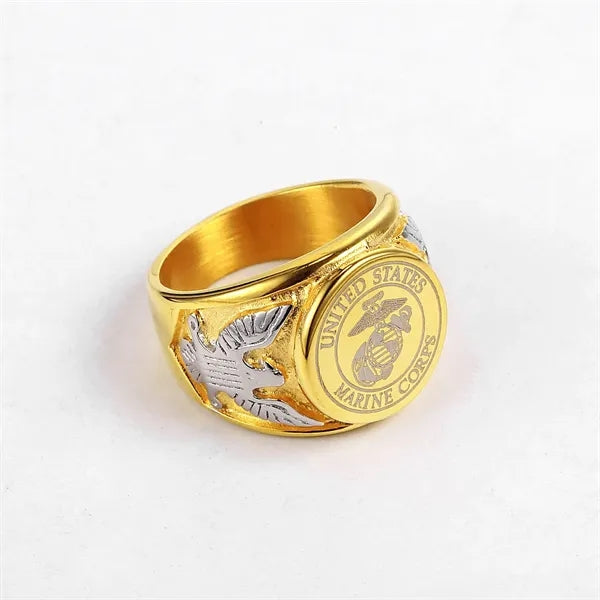Championship Style Gold Plated Metal Signet Ring