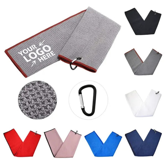15" x 23" Waffle Pattern Design Golf Towel with Clip