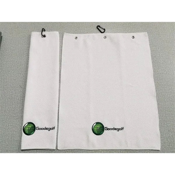 15" x 23" Waffle Pattern Design Golf Towel with Clip