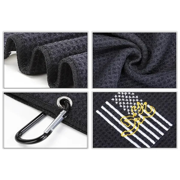 15" x 23" Waffle Pattern Design Golf Towel with Clip