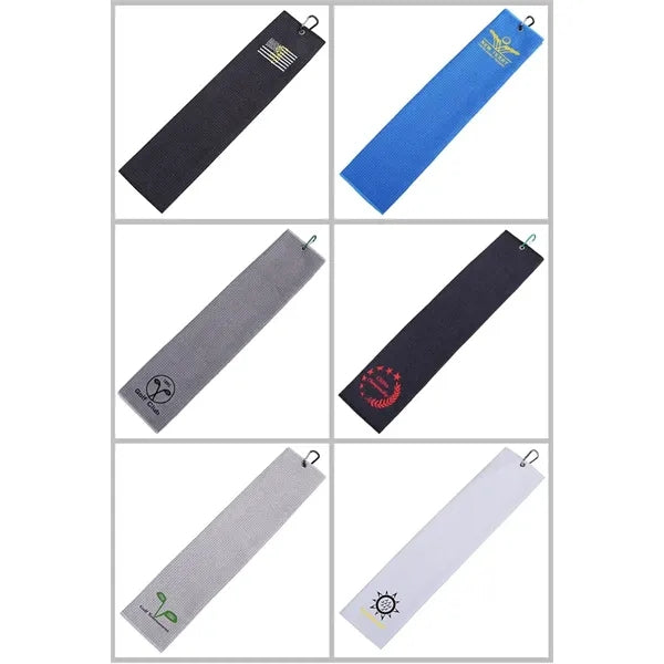 15" x 23" Waffle Pattern Design Golf Towel with Clip