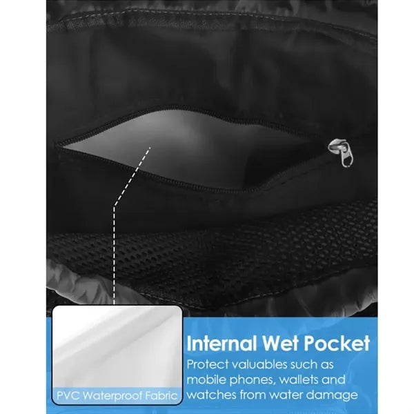Unisex Drawstring Mesh Backpack With 2 Pockets