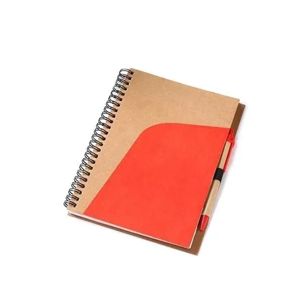Spiral Notebook Kraft Paper Cover Notepad with Pen