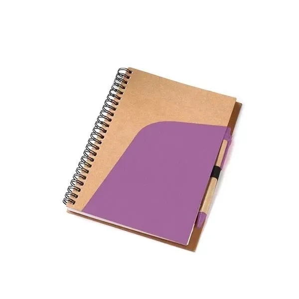 Spiral Notebook Kraft Paper Cover Notepad with Pen