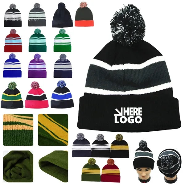 Acrylic Knit Cuffed Beanie Cap