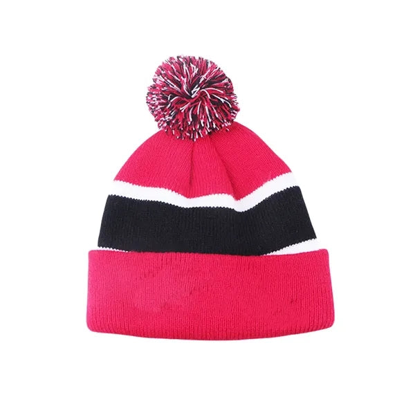 Acrylic Knit Cuffed Beanie Cap