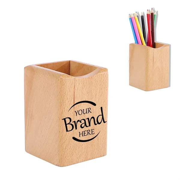 Wooden Pencil Holder Stationery Organizer