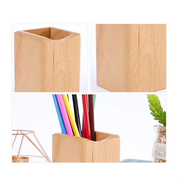 Wooden Pencil Holder Stationery Organizer