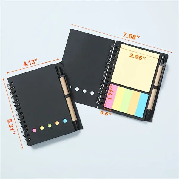 Spiral Notebook w/Sticky Notes & Page Marker Tabs