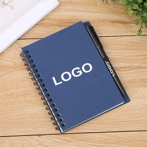 Hard Cover Journal Notebook w/Click Action Ballpoint Pen