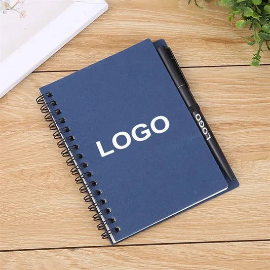 Hard Cover Journal Notebook w/Click Action Ballpoint Pen