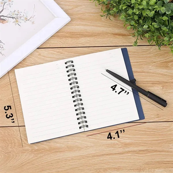 Hard Cover Journal Notebook w/Click Action Ballpoint Pen