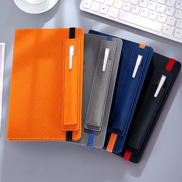 Vertical Stripe Leather Hardcover Journal 8-1/5 x 5-7/10"