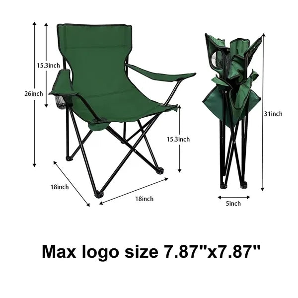 Outdoor Folding Chair with Beverage Holder