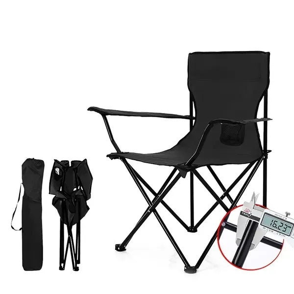 Outdoor Folding Chair with Beverage Holder