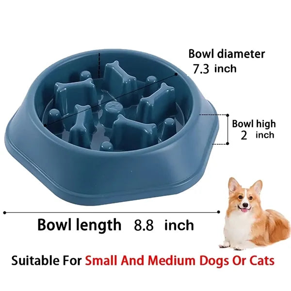 Slow Feeder Dog Bowl Anti Gulping Healthy Eating