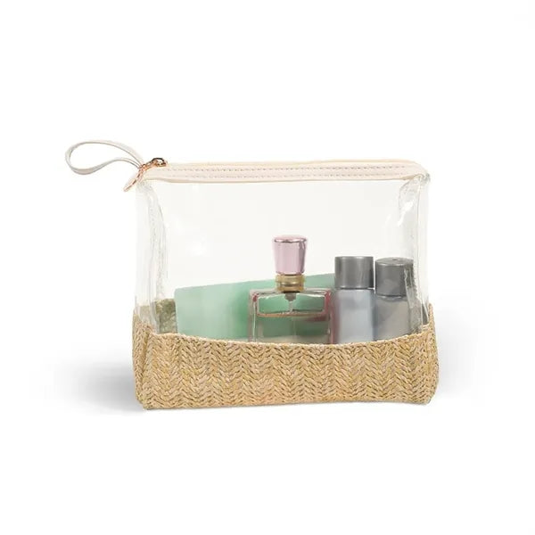 7.5" Straw-woven Hand-held Cosmetic Storage Bag