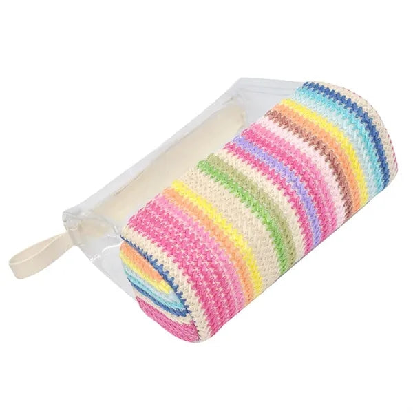 7.5" Straw-woven Hand-held Cosmetic Storage Bag