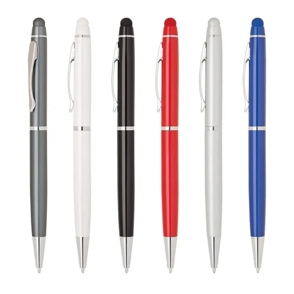 Metal Twist Pen with Color Rubber Stylus