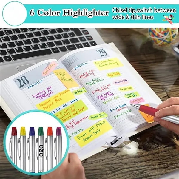 2-in-1 Custom ABS Highlighter Ballpoint Pen
