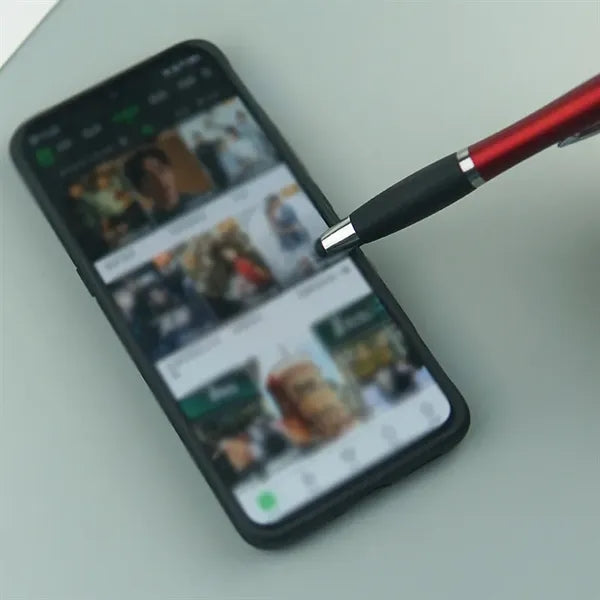 2-in-1 Metal Matte Finish Click Action Stylus Ballpoint Pen