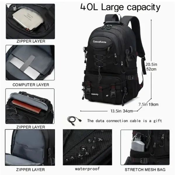 Outdoor hiking gear bag 21.3" x 5.5" x 12.2"