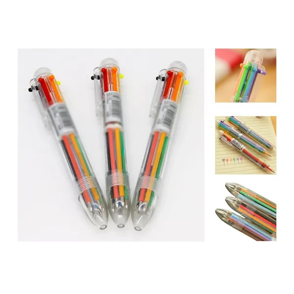 Retractable 6-Color Ballpoint Pen for School & Office
