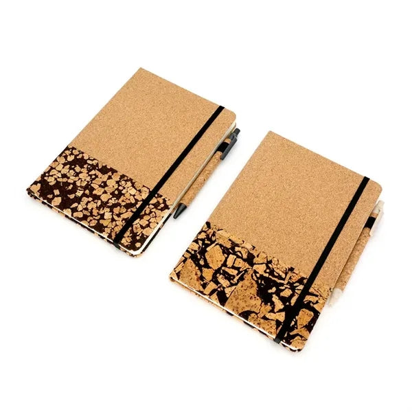 Cork Softcover Vegan A5 Ruled Notebook Set