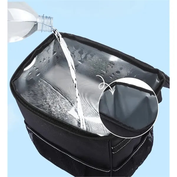 Car Trash Can with Lid and Storage Pockets
